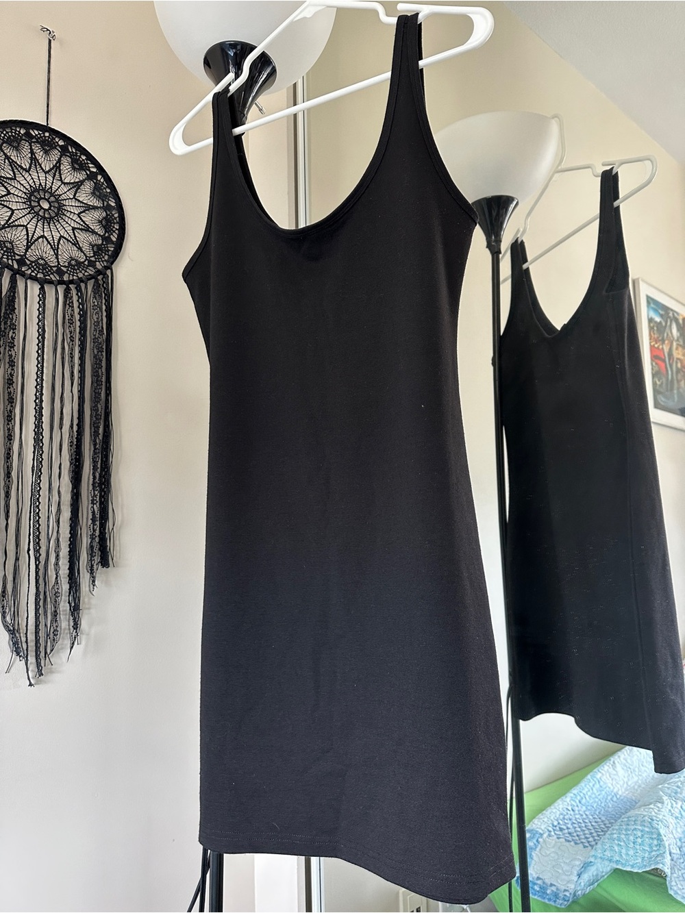 Scoop Neck Black Mini Tank Dress - Women's Sleeveless